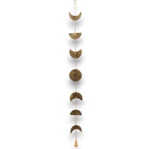 Indian Chimes - Brass Moon Phases Drop with Bell - 25cm