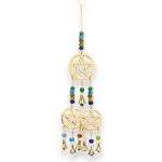Indian Chimes - Brass Tri-Pentagram - 7 Bells - 9.5x32cm